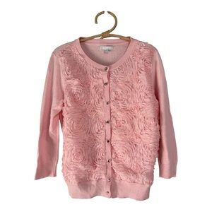 New York & Company Pink Textured Cardigan
